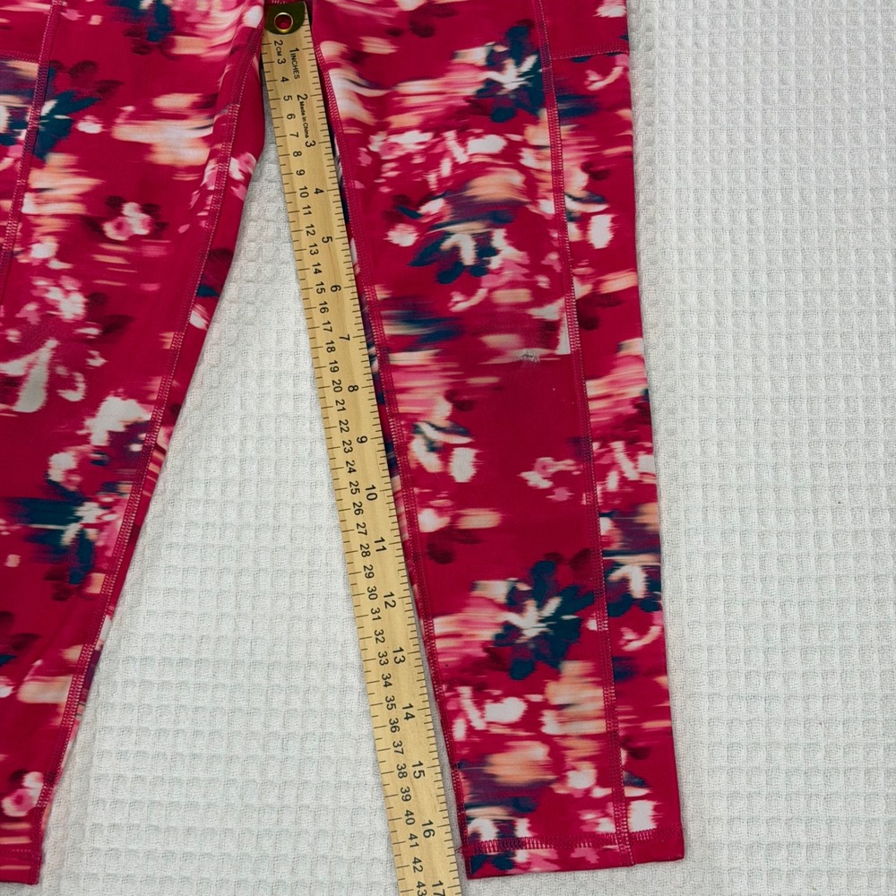 Gaiam Girls Red Floral Athletic Leggings with Pockets Size M 8 - Picture 4 of 6
